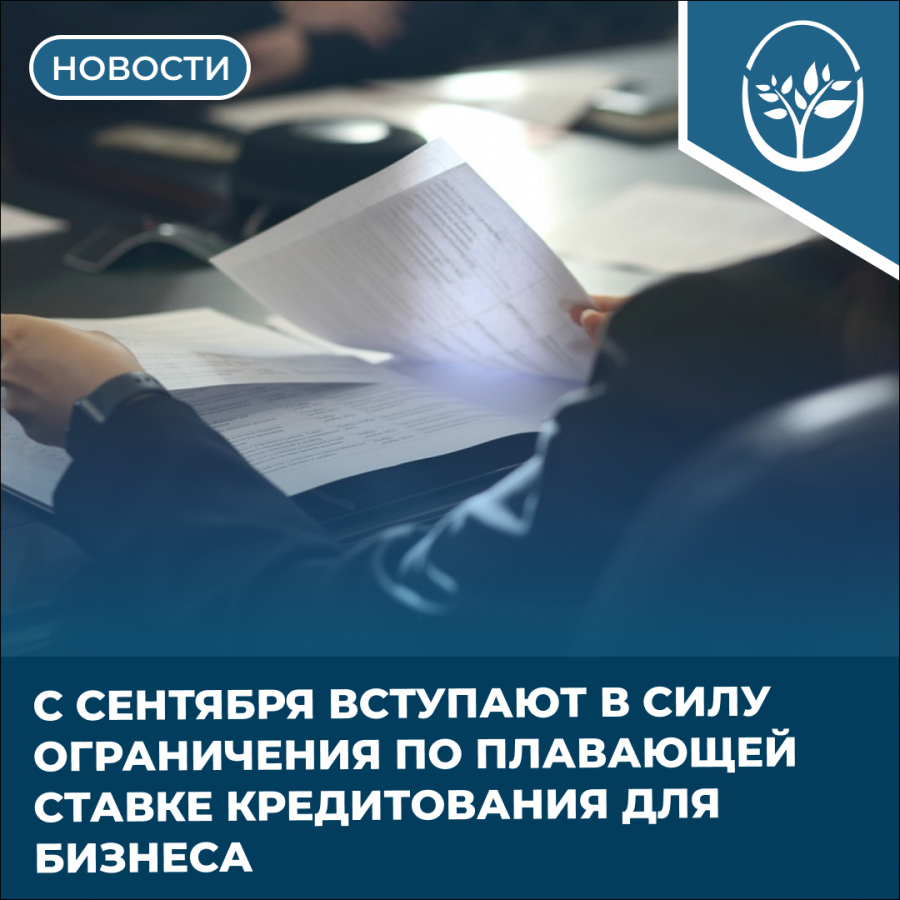 С сентября вступают в силу ограничения по плавающей ставке кредитования для бизнеса