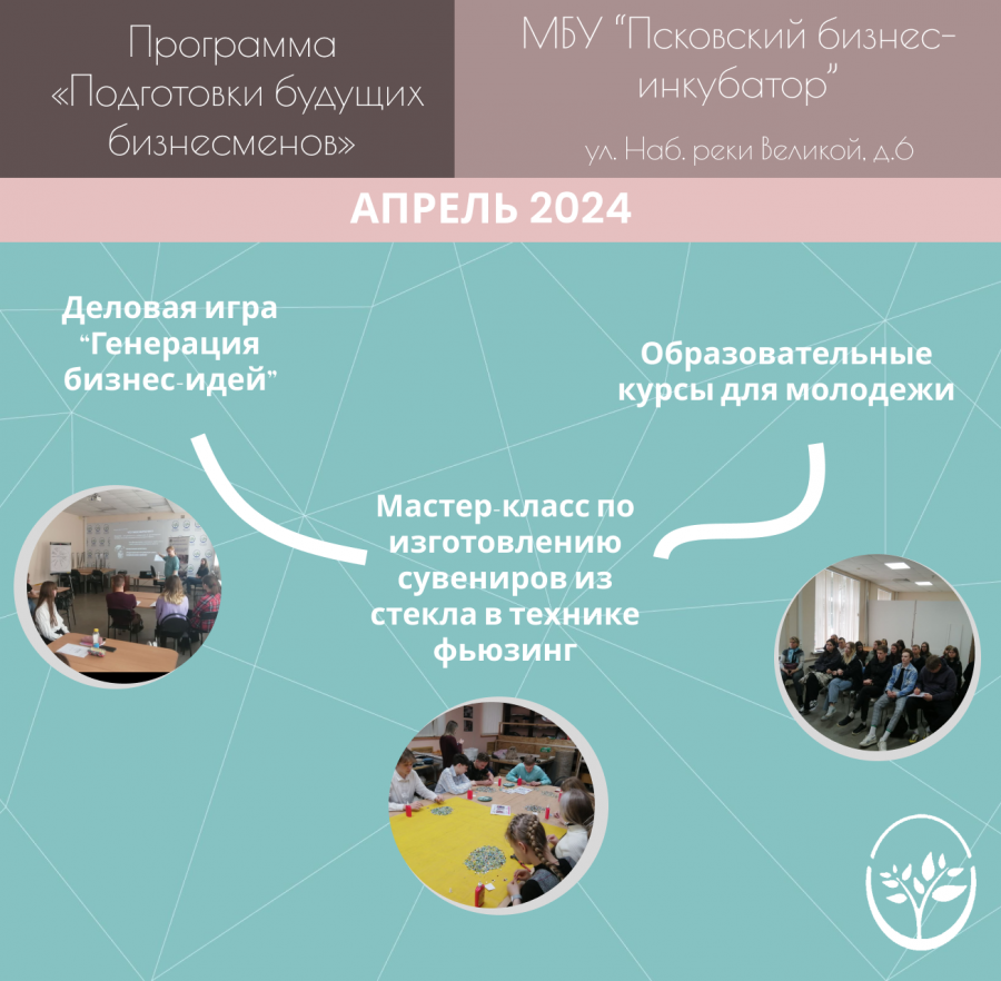 В 2024-ом году МБУ «Псковский бизнес-инкубатор» продолжает проводить образовательные курсы для молодежи в рамках 